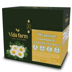 VIDA FARM 100 Chamomile Tea Bags, Natural Chamomile Flowers Tea Bags, Dried Chamomile Herbal Tea, Dried Chamomile Flowers Tea, Sugar Free, Caffeine Free, Gluten Free