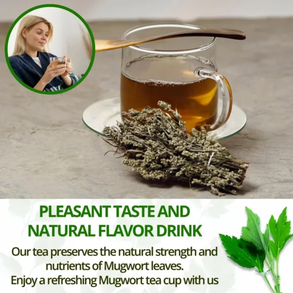 VIDA FARM 100 Mugwort Tea Bags, Natural Mugwort Leaves Tea Bags, Dried Mugwort Herbal Tea, Mugwort Leaf Tea, No Sugar, No Caffeine, No Gluten