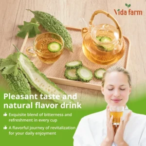 VIDA FARM 100 Premium Bitter Melon Tea Bags, Zero Sugar Tea, Handpicked, 100% Pure and Natural Dried Bitter Melon, Non-GMO, No Caffeine, Gluten-Free, Vegan