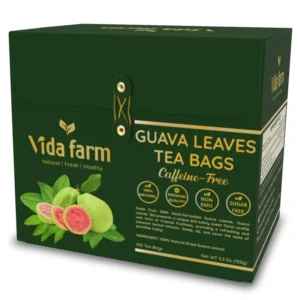 VIDA FARM 100 Premium Guava Leaf Tea Bags, Zero Sugar Tea, Handpicked, 100% Pure and Natural Guava Leaves, Dried Guava Leaves Tea, Non-GMO, No Caffeine, Gluten-Free, Vegan