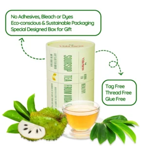 VIDA FARM 100 Soursop Leaves Tea Bags, 100% Natural Soursop Graviola Leaf Tea Bags, Dried Soursop Guanabana Leaves Herbal Tea Bags, Soursop Leaf Tea, No Sugar, No Caffeine, Vegan