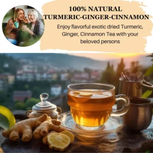 VIDA FARM 100 Turmeric Ginger Cinnamon Tea Bags, Golden Spice Special Blend, 100% Pure and Natural Dried Turmeric Ginger Cinnamon Mix, Non-GMO, No Sugar, No Caffeine, Gluten-Free, Vegan