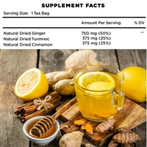 VIDA FARM 100 Turmeric Ginger Cinnamon Tea Bags, Golden Spice Special Blend, 100% Pure and Natural Dried Turmeric Ginger Cinnamon Mix, Non-GMO, No Sugar, No Caffeine, Gluten-Free, Vegan