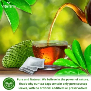 VIDA FARM 115 Soursop Tea Bags, 100% Natural Pure Soursop Graviola Leaves Tea Bags, Pleasant Taste Natural Flavor Caffeine Free, Guanabana Leaves Dried Soursop Leaves Guyabano Tea