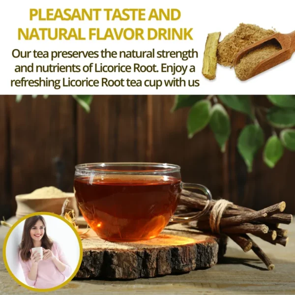 VIDA FARM 125 Licorice Root Tea Bags, 100% Natural Licorice Tea Bags, Natural Sweet Dried Licorice Herbal Tea Bags, Licorice Root Tea, No Sugar, No Caffeine, Vegan