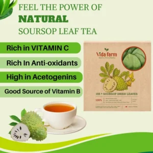 VIDA FARM 155+ Premium Dried Soursop Leaves Tea, 100% Natural Whole Dried Graviola Leaves, Hojas de Guanabana Para Te Soursop Guanabana Leaves, Soursop Tea Leaves, Soursop Leaf Herbal Tea
