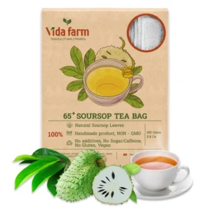 VIDA FARM 65 Soursop Tea Bags, 100% Natural Pure Soursop Leaves Tea Bags, Pleasant Taste Natural Flavor Caffeine Free, Soursop Leaves Dried Soursop Leaves Soursop Tea
