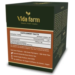 VIDA FARM Burdock Root Tea Bags, 125 Tea Bags Natural Burdock Root, 100% Dried Burdock Root Herbal Tea, Caffeine Free, Sugar Free, Burdock Root Herbal Tea