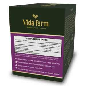 VIDA FARM Milk Thistle Tea Bags, 125 Tea Bags, 100% Natural Milk Thistle Seeds and Leaves, Dried Milk Thistle Seeds Leaves Herbal Tea, Sugar Free, Caffeine Free