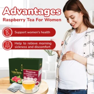 VIDA FARM Red Raspberry Leaf Tea Bags, 100 Count, Sugar Free, Caffeine Free - 100% Natural Raspberry Leaves, Non-GMO, Raspberry Herbal Tea Bags