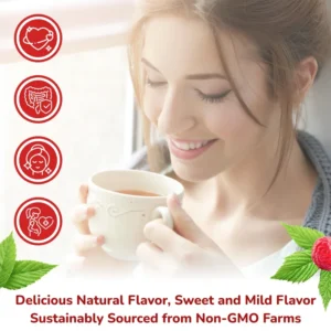 VIDA FARM Red Raspberry Leaf Tea Bags, 100 Count, Sugar Free, Caffeine Free - 100% Natural Raspberry Leaves, Non-GMO, Raspberry Herbal Tea Bags