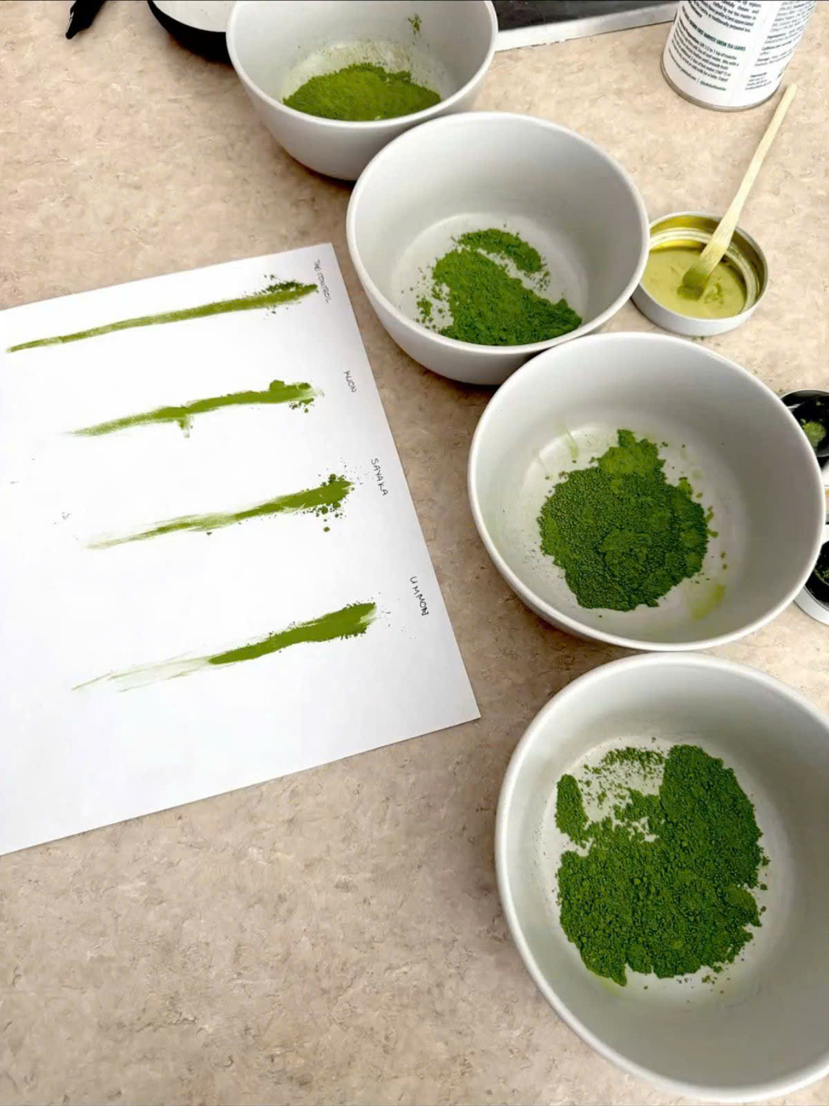 Bulk matcha powder sample testing for B2B customers at Vida Farm